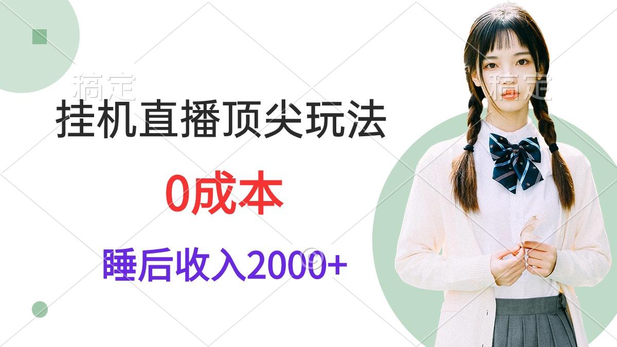 (9715期)挂机直播顶尖玩法，睡后日收入2000+、0成本，视频教学-极速轻创