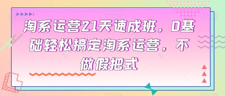 淘系运营21天速成班，0基础轻松搞定淘系运营，不做假把式-极速轻创