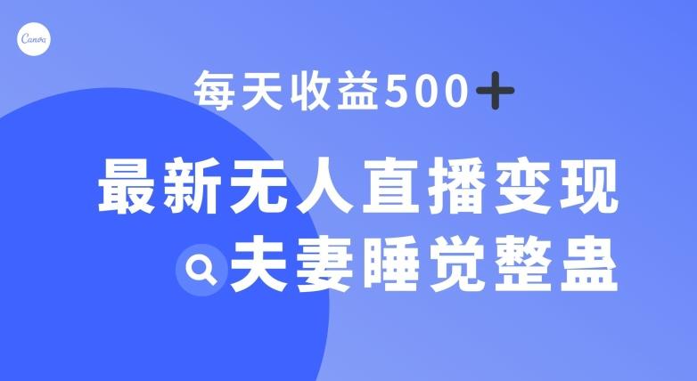 最新无人直播变现，夫妻睡觉整蛊，每天躺赚500+【揭秘】-极速轻创