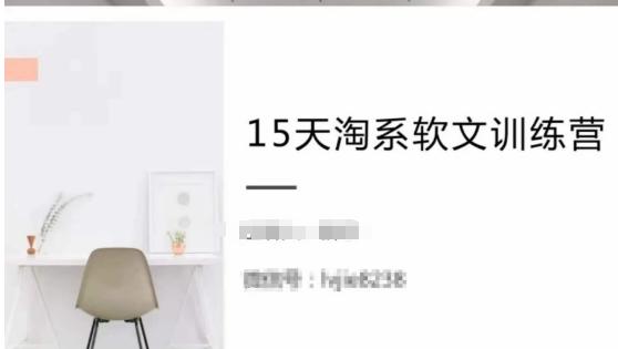 15天淘系软文训练营，跟年入50万的淘系软文导师，学习月收过万的淘系软文-极速轻创