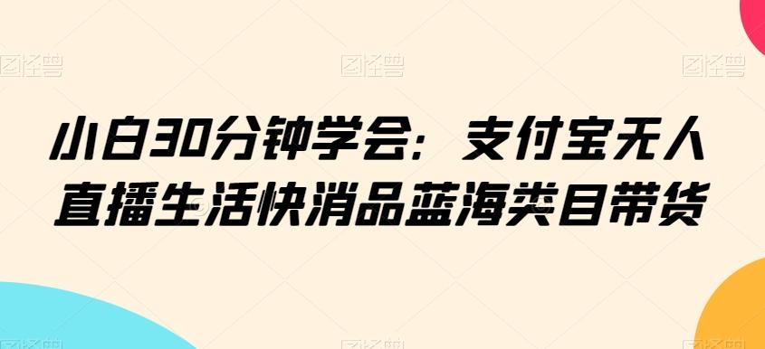 小白30分钟学会：支付宝无人直播生活快消品蓝海类目带货【揭秘】-极速轻创