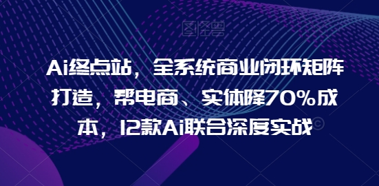Ai终点站，全系统商业闭环矩阵打造，帮电商、实体降70%成本，12款Ai联合深度实战【0906更新】-极速轻创