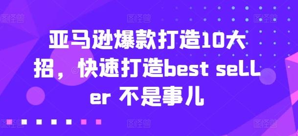 亚马逊爆款打造10大招，快速打造best seller 不是事儿-极速轻创