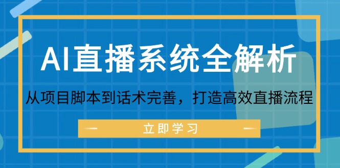 AI直播系统全解析：从项目脚本到话术完善，打造高效直播流程-极速轻创
