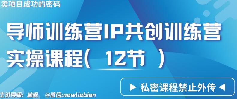 导师训练营3.0IP共创训练营私密实操课程(12节)-卖项目的密码成功秘诀【揭秘】-极速轻创