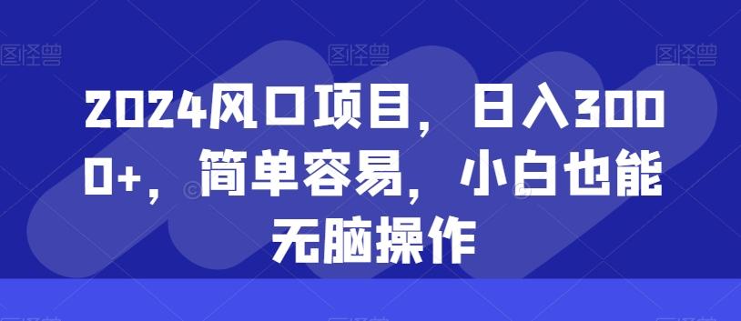 2024风口项目，日入3000+，简单容易，小白也能无脑操作-极速轻创