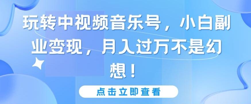 玩转中视频音乐号，小白副业变现，月入过万不是幻想【揭秘】-极速轻创