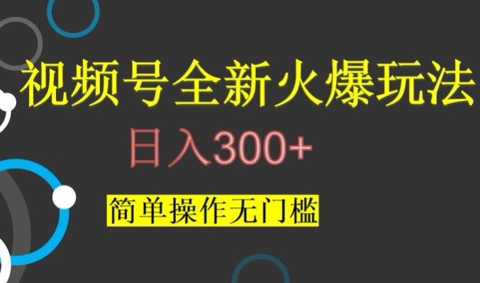 视频号最新爆火玩法，日入300+，简单操作无门槛【揭秘】-极速轻创