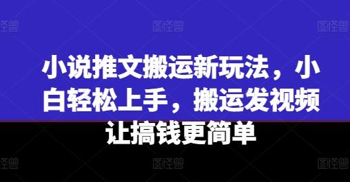 小说推文搬运新玩法，小白轻松上手，搬运发视频让搞钱更简单-极速轻创