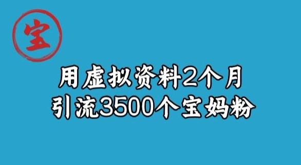 宝哥虚拟资料项目，2个月引流3500个宝妈粉-极速轻创