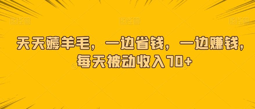 天天薅羊毛，一边省钱，一边赚钱，每天被动收入70+-极速轻创
