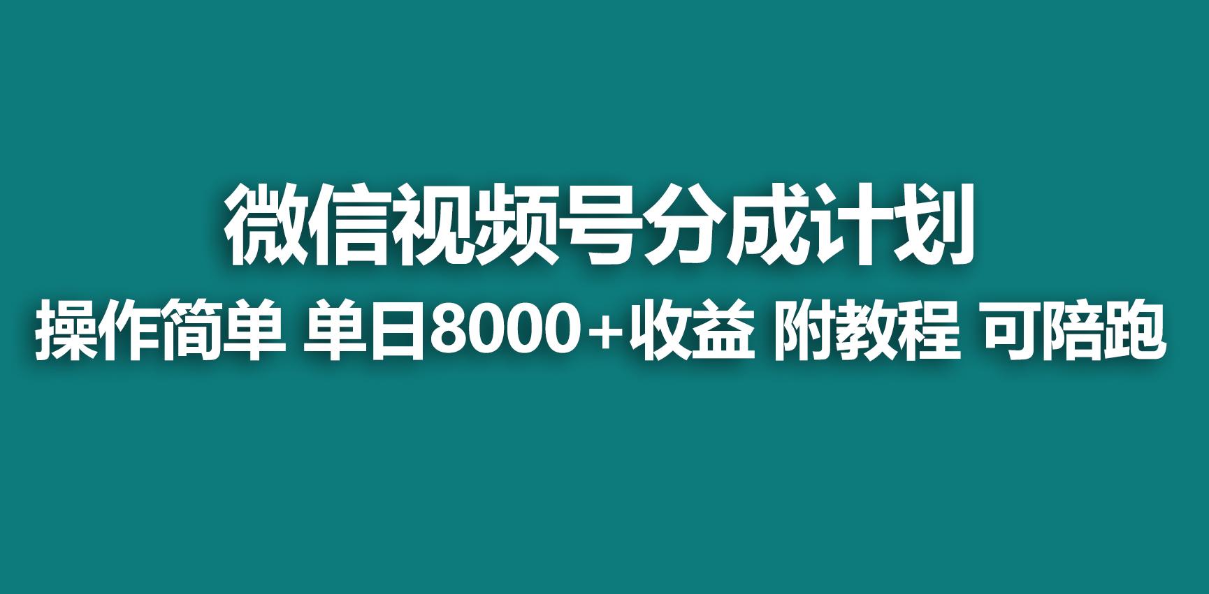【蓝海项目】视频号分成计划，快速开通收益，单天爆单8000+，送玩法教程-极速轻创