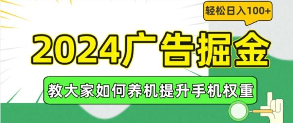 2024广告掘金，教大家如何养机提升手机权重，轻松日入100+【揭秘】-极速轻创