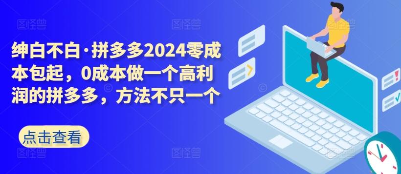 拼多多2024零成本包起，0成本做一个高利润的拼多多，方法不只一个-极速轻创