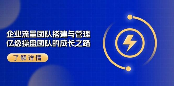 企业 流量团队-搭建与管理，亿级 操盘团队的成长之路(28节课-极速轻创