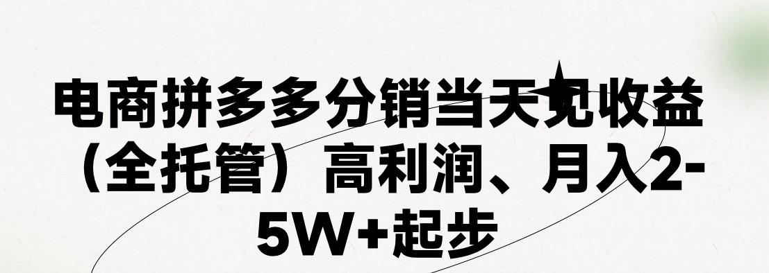 最新拼多多优质项目小白福利，两天销量过百单，不收费、老运营代操作-极速轻创