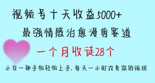 十天收益5000+，多平台捞金，视频号情感治愈漫剪，一个月收徒28个，小白一部手机轻松上手【揭秘】-极速轻创
