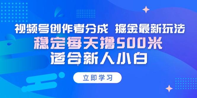 【蓝海项目】视频号创作者分成 掘金最新玩法 稳定每天撸500米 适合新人小白-极速轻创