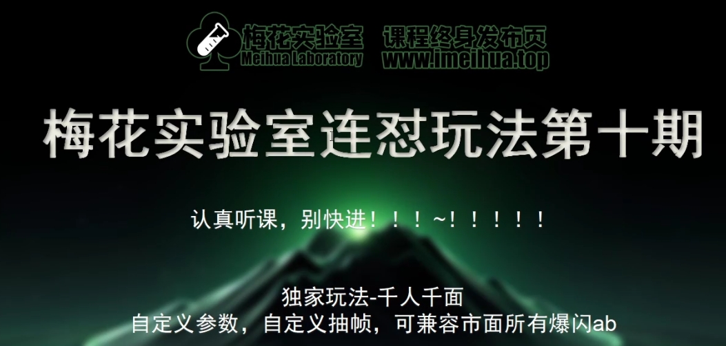 梅花实验室社群专享课视频号连怼玩法第十期课程+第二部分-FF助手全新高自由万能爆闪AB处理-极速轻创