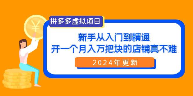 (9744期)拼多多虚拟项目：入门到精通，开一个月入万把块的店铺 真不难(24年更新)-极速轻创