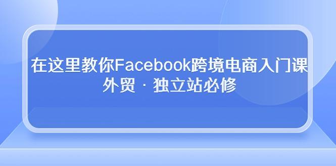 在这里教你Facebook跨境电商入门课，外贸·独立站必修-极速轻创