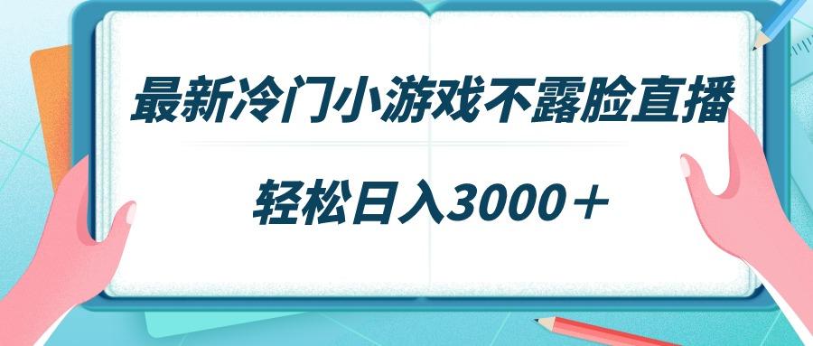 最新冷门小游戏不露脸直播，场观稳定几千，轻松日入3000＋-极速轻创