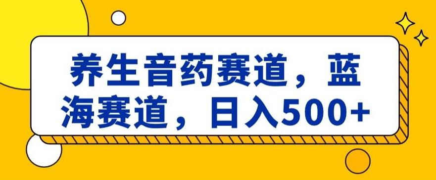养生音药赛道，蓝海赛道，日入500+【揭秘】-极速轻创
