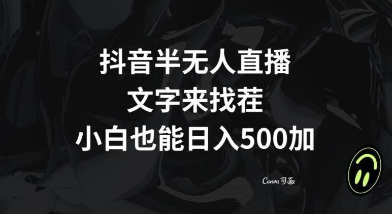 抖音半无人直播，文字来找茬小游戏，每天收益500+【揭秘】-极速轻创