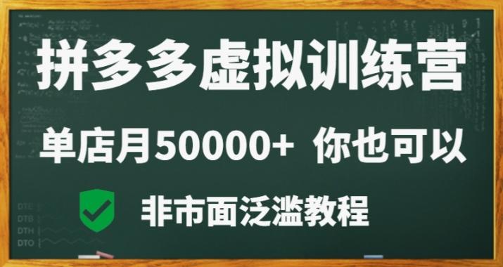 拼多多虚拟电商训练营月入30000+你也行，暴利稳定长久，副业首选-极速轻创