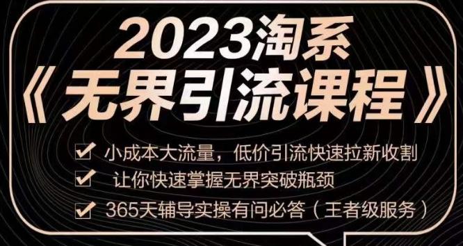 2023淘系无界引流实操课程，​小成本大流量，低价引流快速拉新收割，让你快速掌握无界突破瓶颈-极速轻创