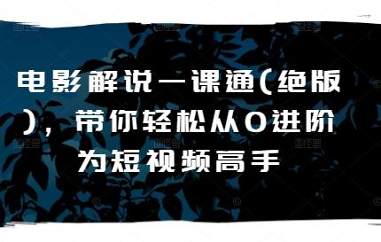 电影解说一课通(绝版)，带你轻松从0进阶为短视频高手-极速轻创