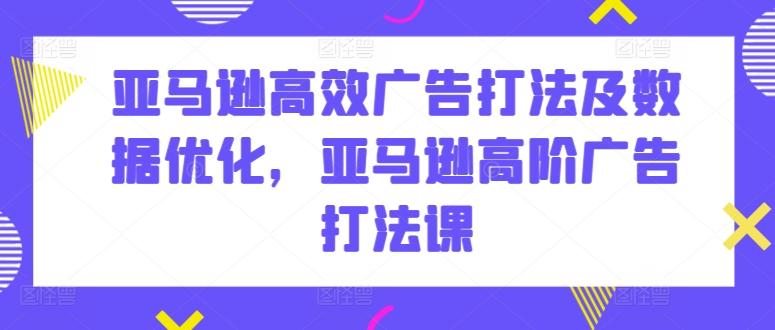 亚马逊高效广告打法及数据优化，亚马逊高阶广告打法课-极速轻创