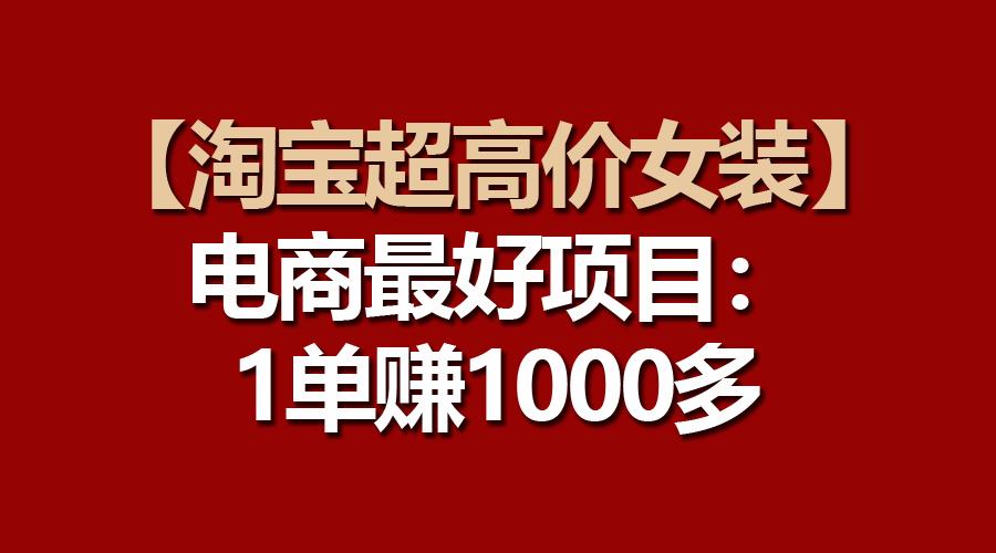 【淘宝超高价女装】电商最好项目：一单赚1000多-极速轻创