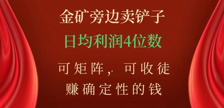 金矿旁边卖铲子，赚确定性的钱，可矩阵，可收徒，日均利润4位数【揭秘】-极速轻创