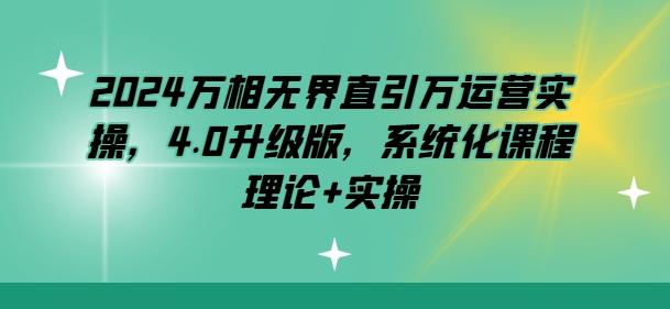2024万相无界直引万运营实操，4.0升级版，系统化课程 理论+实操-极速轻创