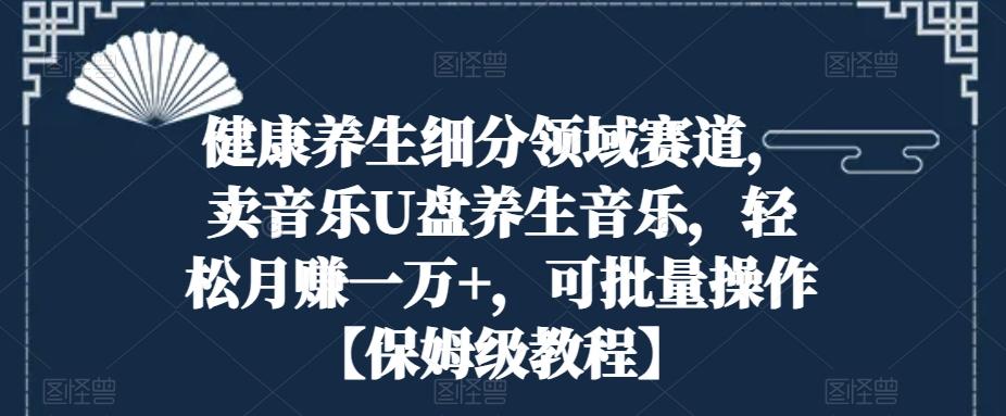 健康养生细分领域赛道，卖音乐U盘养生音乐，轻松月赚一万+，可批量操作【保姆级教程】-极速轻创