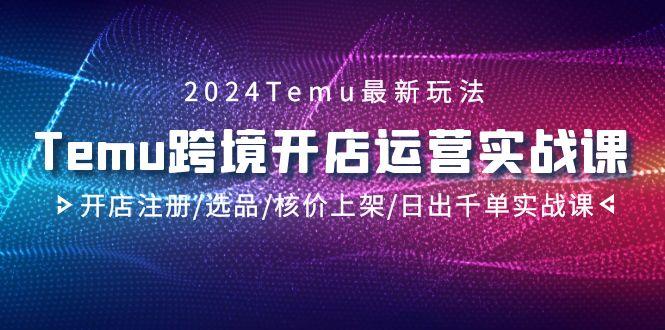 2024Temu跨境开店运营实战课，开店注册/选品/核价上架/日出千单实战课-极速轻创