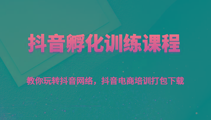 抖音孵化训练课程-教你玩转抖音网络，抖音电商培训打包下载-极速轻创