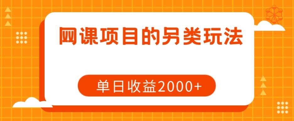 网课项目的另类玩法，单日收益2000+【揭秘】-极速轻创