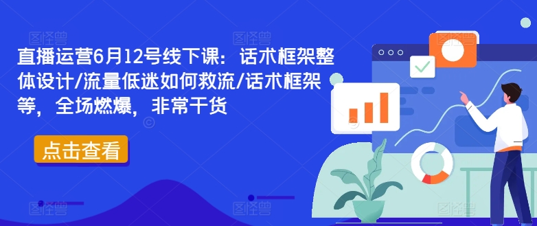 直播运营6月12号线下课：话术框架整体设计/流量低迷如何救流/话术框架等，全场燃爆，非常干货-极速轻创