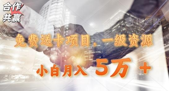 免费送卡项目，一级资源，小白月入5万+-极速轻创