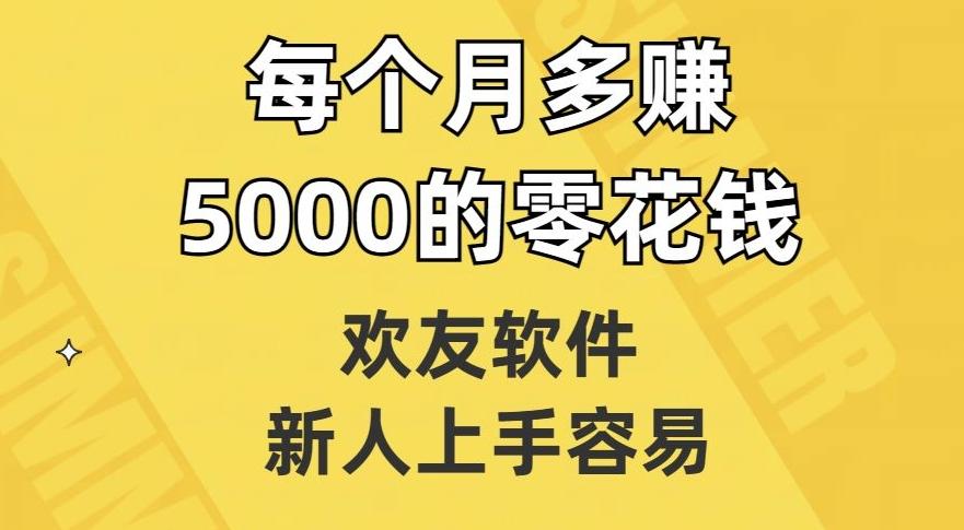 欢友软件，新人上手容易，每个月多赚5000的零花钱【揭秘】-极速轻创