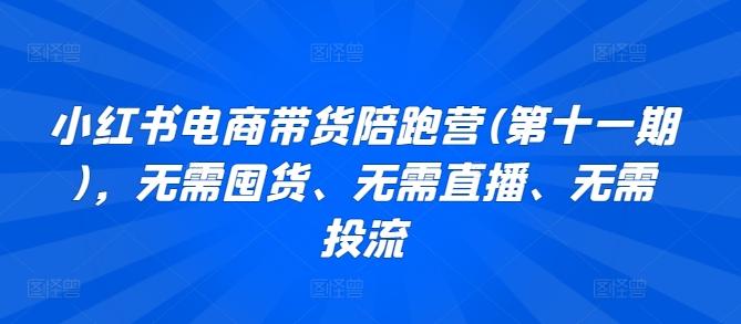 小红书电商带货陪跑营(第十一期)，无需囤货、无需直播、无需投流-极速轻创