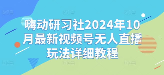 嗨动研习社2024年10月最新视频号无人直播玩法详细教程-极速轻创