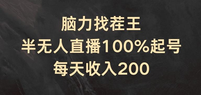 脑力找茬王，半无人直播100%起号，每天收入200+【揭秘】-极速轻创