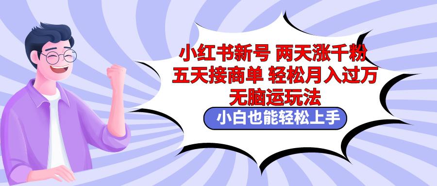 小红书新号两天涨千粉五天接商单轻松月入过万 无脑搬运玩法 小白也能轻…-极速轻创