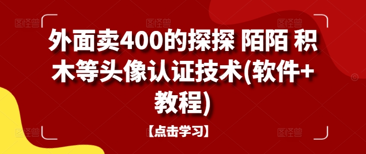 外面卖400的探探 陌陌 积木等头像认证技术(软件+教程)-极速轻创