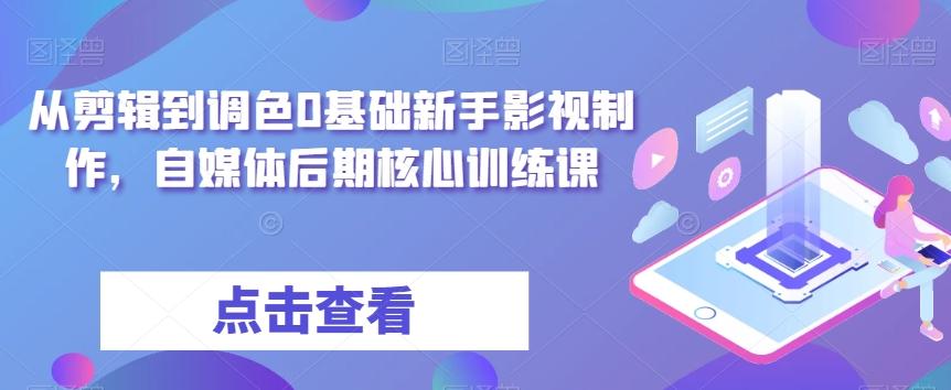 从剪辑到调色0基础新手影视制作，自媒体后期核心训练课-极速轻创