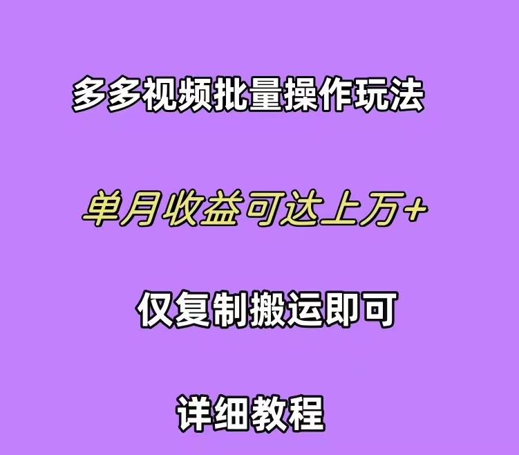 (10029期)拼多多视频带货快速过爆款选品教程 每天轻轻松松赚取三位数佣金 小白必…-极速轻创