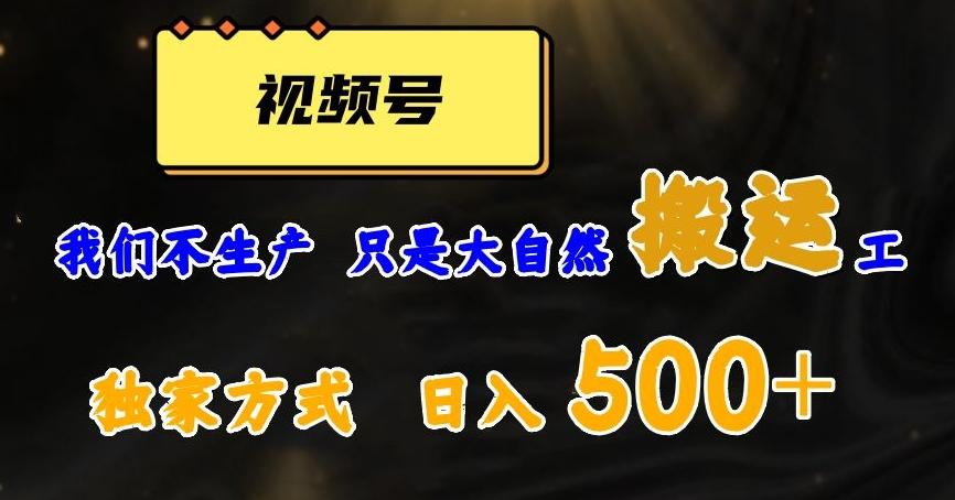视频号轻松搬运日赚500+，一个1分钟1条原创视频【揭秘】-极速轻创